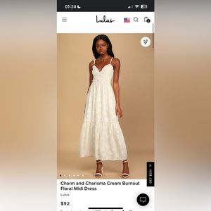 Charm and Charisma Cream Burnout Floral Midi Dress- Lulus
